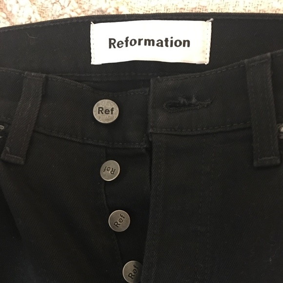 REFORMATION BLACK SERENA JEANS - Picture 6 of 7